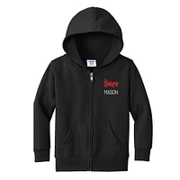Toddler Chad & Jake  Black Nebraska Huskers Personalized Full-Zip Hoodie