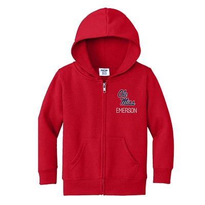 Toddler Chad & Jake Ole Miss Rebels Personalized Full-Zip Hoodie