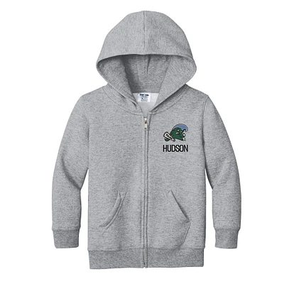 Toddler Chad & Jake  Gray Tulane Green Wave Personalized Full-Zip Hoodie