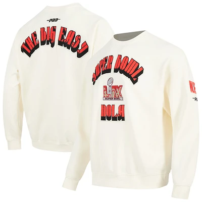 Men's Pro Standard Cream Super Bowl LIX Fleece Crewneck Sweatshirt