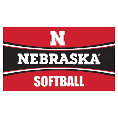 Nebraska Huskers 28" x 16" Softball Trapper Door Mat