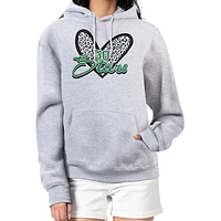 Women's G-III 4Her by Carl Banks Heather Gray Dallas Stars Animal Print Heart Fleece Pullover Hoodie