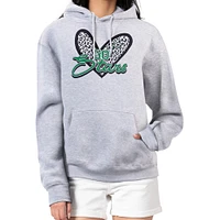 Women's G-III 4Her by Carl Banks Heather Gray Dallas Stars Animal Print Heart Fleece Pullover Hoodie