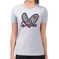 Women's G-III 4Her by Carl Banks Heather Gray Florida Panthers Animal Print Heart Fitted T-Shirt