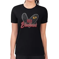 Women's G-III 4Her by Carl Banks Chicago Blackhawks Animal Print Heart Fitted T-Shirt