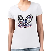 Women's G-III 4Her by Carl Banks New York Rangers Animal Print Heart Fitted V-Neck T-Shirt