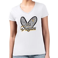 Women's G-III 4Her by Carl Banks Pittsburgh Penguins Animal Print Heart Fitted V-Neck T-Shirt