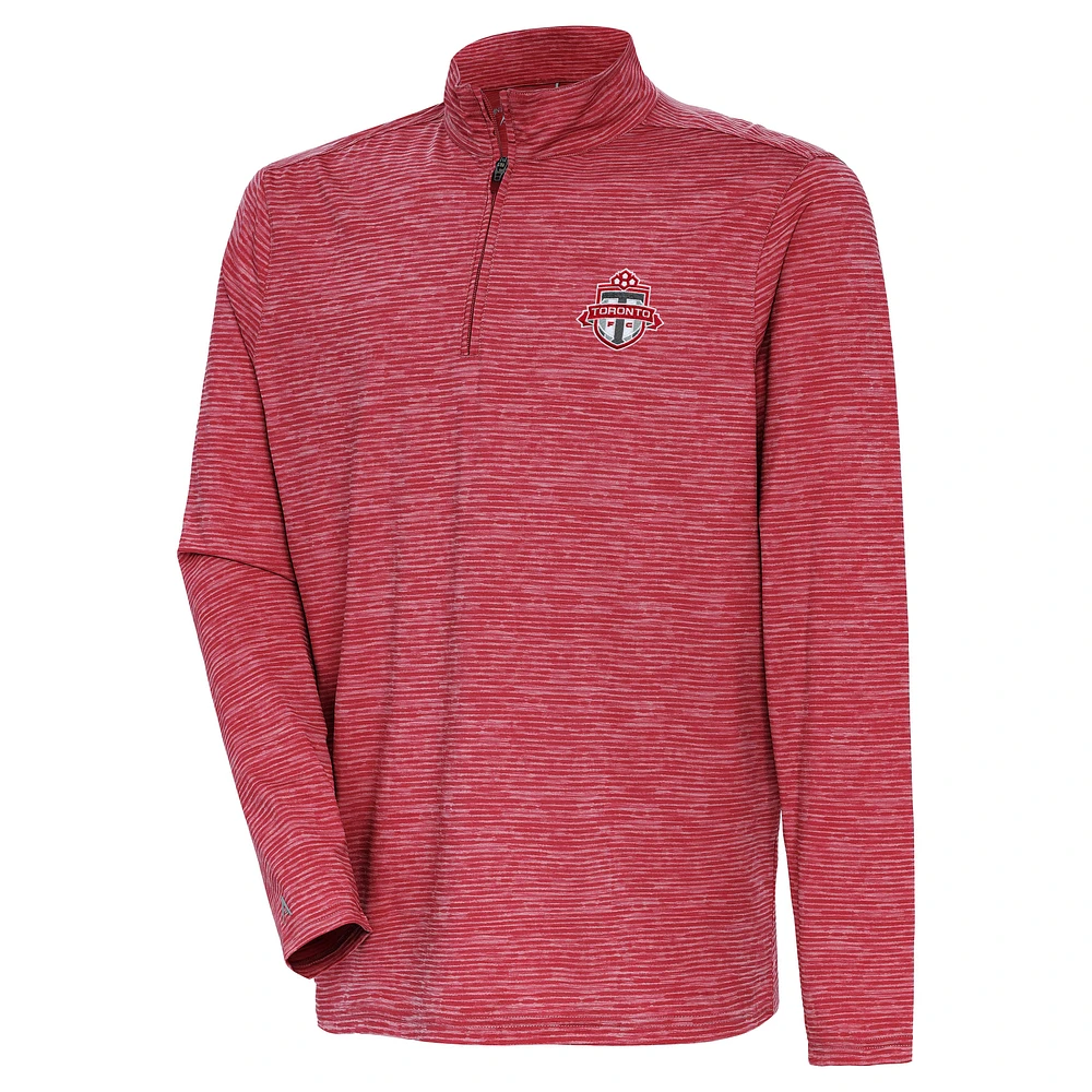 Men's Antigua Heather Red Toronto FC Determined Quarter-Zip Jacket