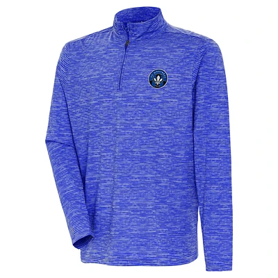 Men's Antigua Heather Blue CF Montreal Determined Quarter-Zip Jacket