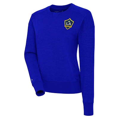 Women's Antigua Royal LA Galaxy Forward Fleece Pullover Sweatshirt