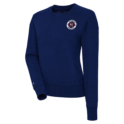 Women's Antigua Navy New England Revolution Forward Fleece Pullover Sweatshirt