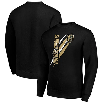 Men's Starter Black Vegas Golden Knights  Color Scratch Pullover Sweatshirt