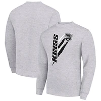 Men's Starter Heather Gray Los Angeles Kings  Color Scratch Pullover Sweatshirt