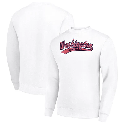Men's Starter  White Washington Capitals Tailsweep City Pullover Sweatshirt