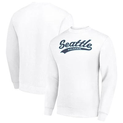 Men's Starter  White Seattle Kraken Tailsweep City Pullover Sweatshirt