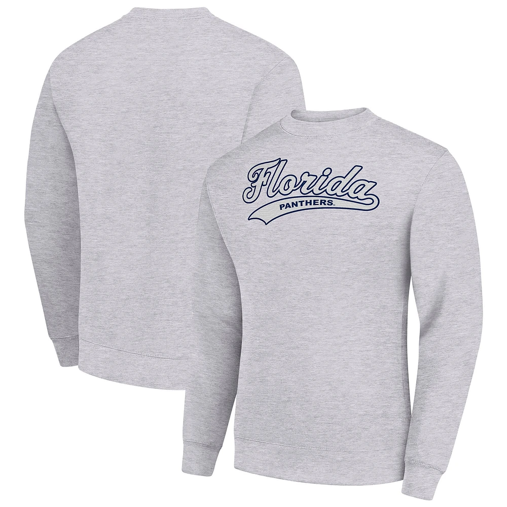 Men's Starter Heather Gray Florida Panthers Tailsweep City Pullover Sweatshirt
