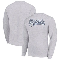 Men's Starter  Heather Gray Florida Panthers Tailsweep City Pullover Sweatshirt