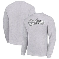 Men's Starter  Heather Gray Anaheim Ducks Tailsweep City Pullover Sweatshirt