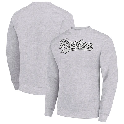 Men's Starter  Heather Gray Boston Bruins Tailsweep City Pullover Sweatshirt