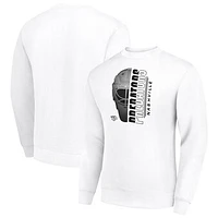 Men's Starter  White Nashville Predators Half Helmet Team Logo Pullover Sweatshirt