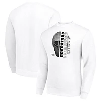 Men's Starter  White Nashville Predators Half Helmet Team Logo Pullover Sweatshirt