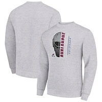 Men's Starter  Heather Gray Colorado Avalanche Half Helmet Team Logo Pullover Sweatshirt