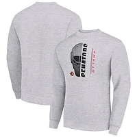 Men's Starter  Heather Gray Ottawa Senators Half Helmet Team Logo Pullover Sweatshirt