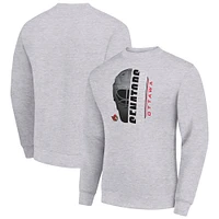 Men's Starter  Heather Gray Ottawa Senators Half Helmet Team Logo Pullover Sweatshirt
