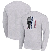 Men's Starter  Heather Gray Montreal Canadiens Half Helmet Team Logo Pullover Sweatshirt