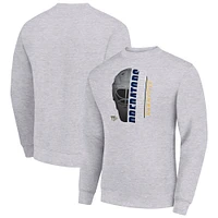 Men's Starter  Heather Gray Nashville Predators Half Helmet Team Logo Pullover Sweatshirt