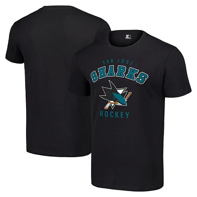 Men's Starter Black San Jose Sharks Logo T-Shirt
