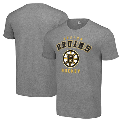 Men's Starter Heather Gray Boston Bruins Logo T-Shirt