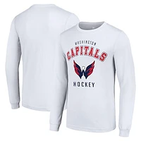 Men's Starter White Washington Capitals Logo Long Sleeve T-Shirt