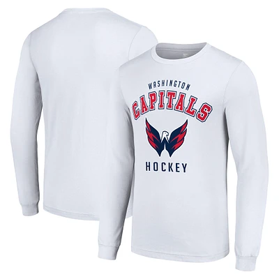 Men's Starter White Washington Capitals Logo Long Sleeve T-Shirt