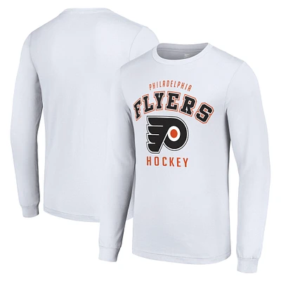 Men's Starter White Philadelphia Flyers Logo Long Sleeve T-Shirt