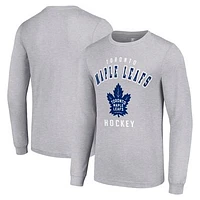 Men's Starter Heather Gray Toronto Maple Leafs Logo Long Sleeve T-Shirt