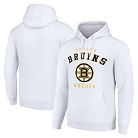Men's Starter White Boston Bruins  Logo Pullover Hoodie