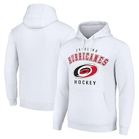 Men's Starter White Carolina Hurricanes  Logo Pullover Hoodie