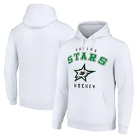 Men's Starter White Dallas Stars  Logo Pullover Hoodie