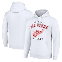 Men's Starter White Detroit Red Wings  Logo Pullover Hoodie