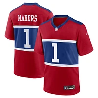 Men's Nike Malik Nabers Century Red New York Giants Alternate Game Jersey