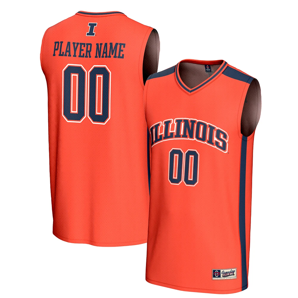 Unisex GameDay Greats  Orange Illinois Fighting Illini NIL Pick-A-Player Lightweight Men's Basketball Fashion Jersey