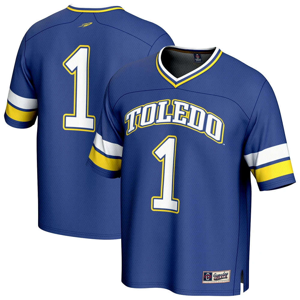 GameDay Greats #1 Navy Toledo Rockets Lightweight Collegiate Football Fashion Jersey