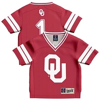 Toddler GameDay Greats #1 Crimson Oklahoma Sooners Lightweight Collegiate Football Fashion Jersey