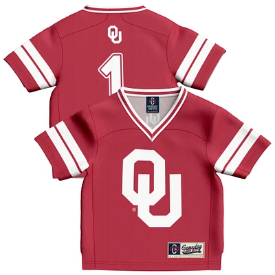 Toddler GameDay Greats #1 Crimson Oklahoma Sooners Lightweight Collegiate Football Fashion Jersey