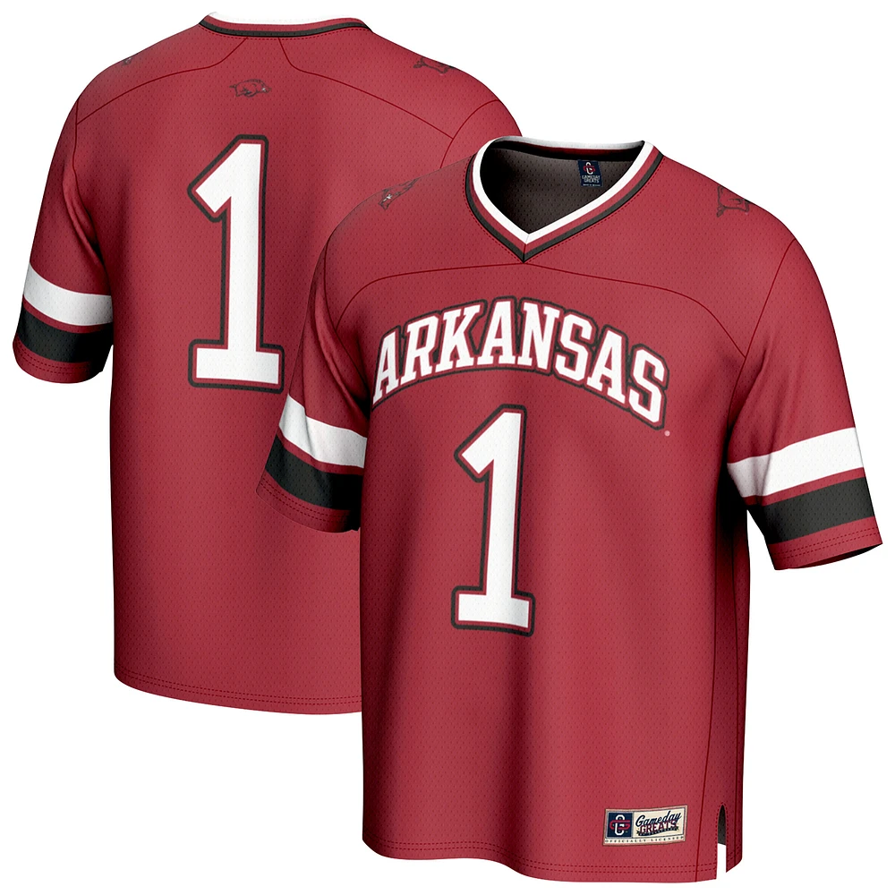 Youth GameDay Greats #1 Cardinal Arkansas Razorbacks Lightweight Collegiate Football Fashion Jersey