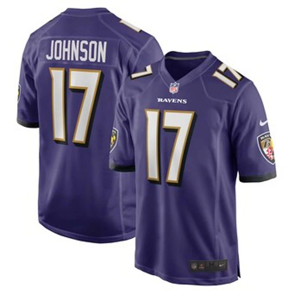 Men's Nike Josh Johnson  Purple Baltimore Ravens Team Game Jersey