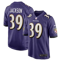 Men's Nike Eddie Jackson  Purple Baltimore Ravens Team Game Jersey