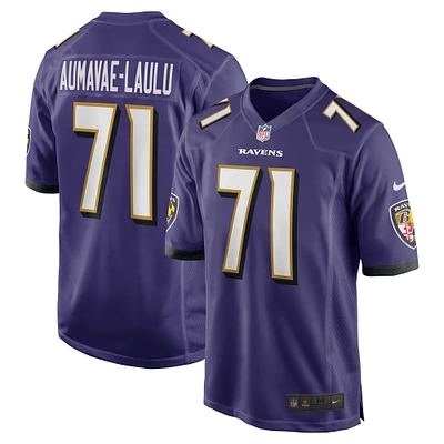 Men's Nike Malaesala Aumavae-Laulu  Purple Baltimore Ravens Team Game Jersey