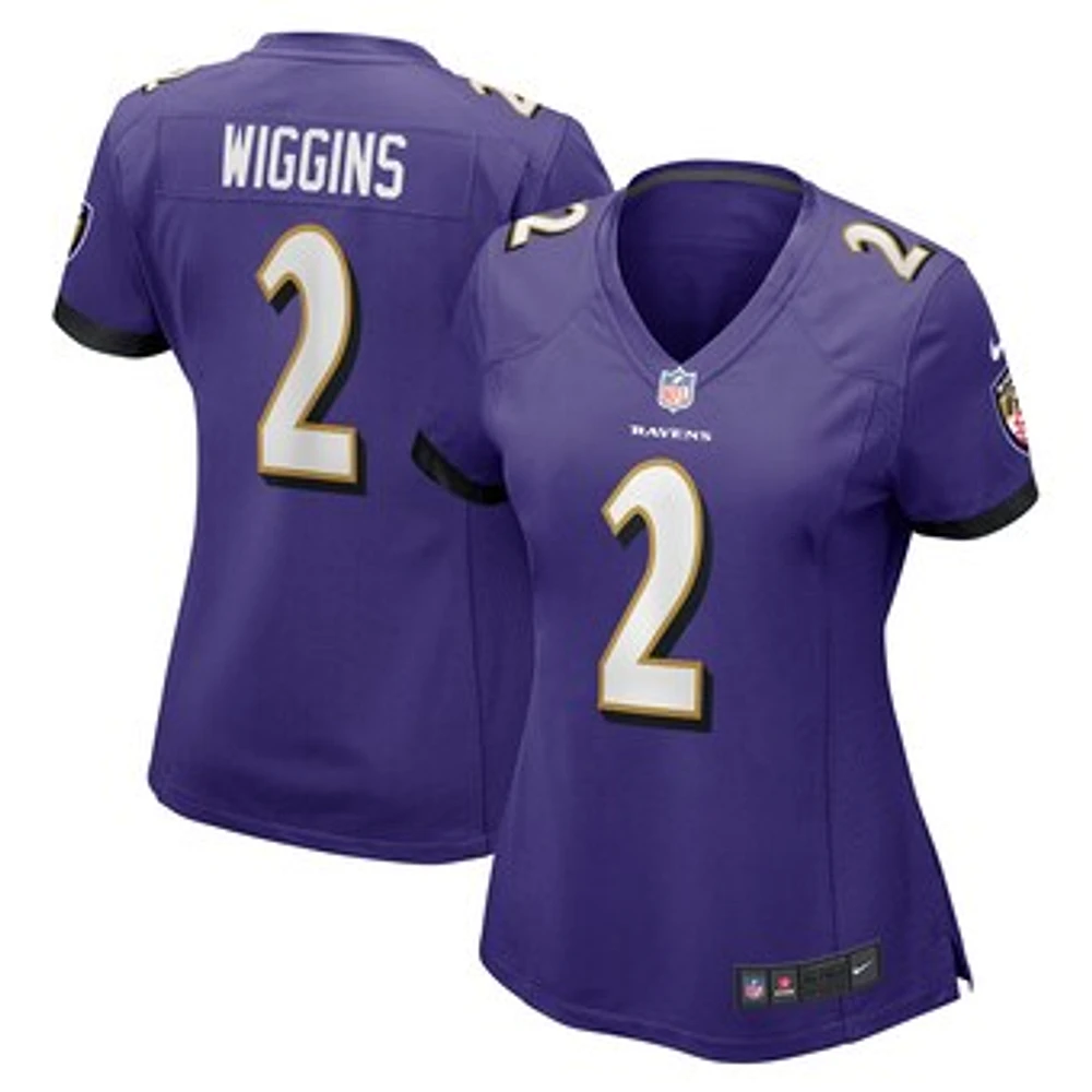 Women's Nike Nate Wiggins  Purple Baltimore Ravens Game Jersey